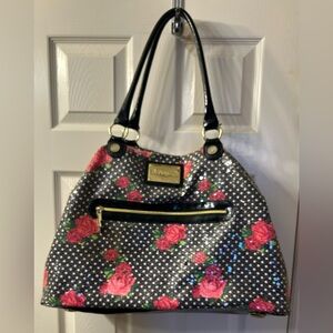 Betsey Johnson Black Floral Shoulder Bag